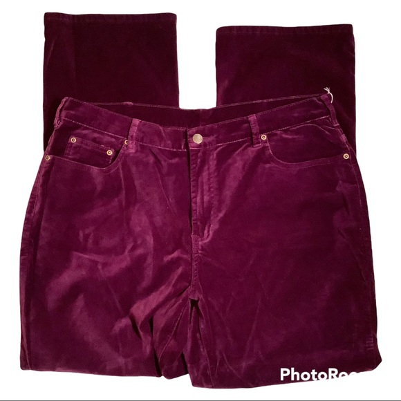 DG2 Diane Gilman Purple Velvet Bootcut Pants. - Picture 5 of 7
